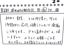 当整骨院のお客様の声：丁寧な治療